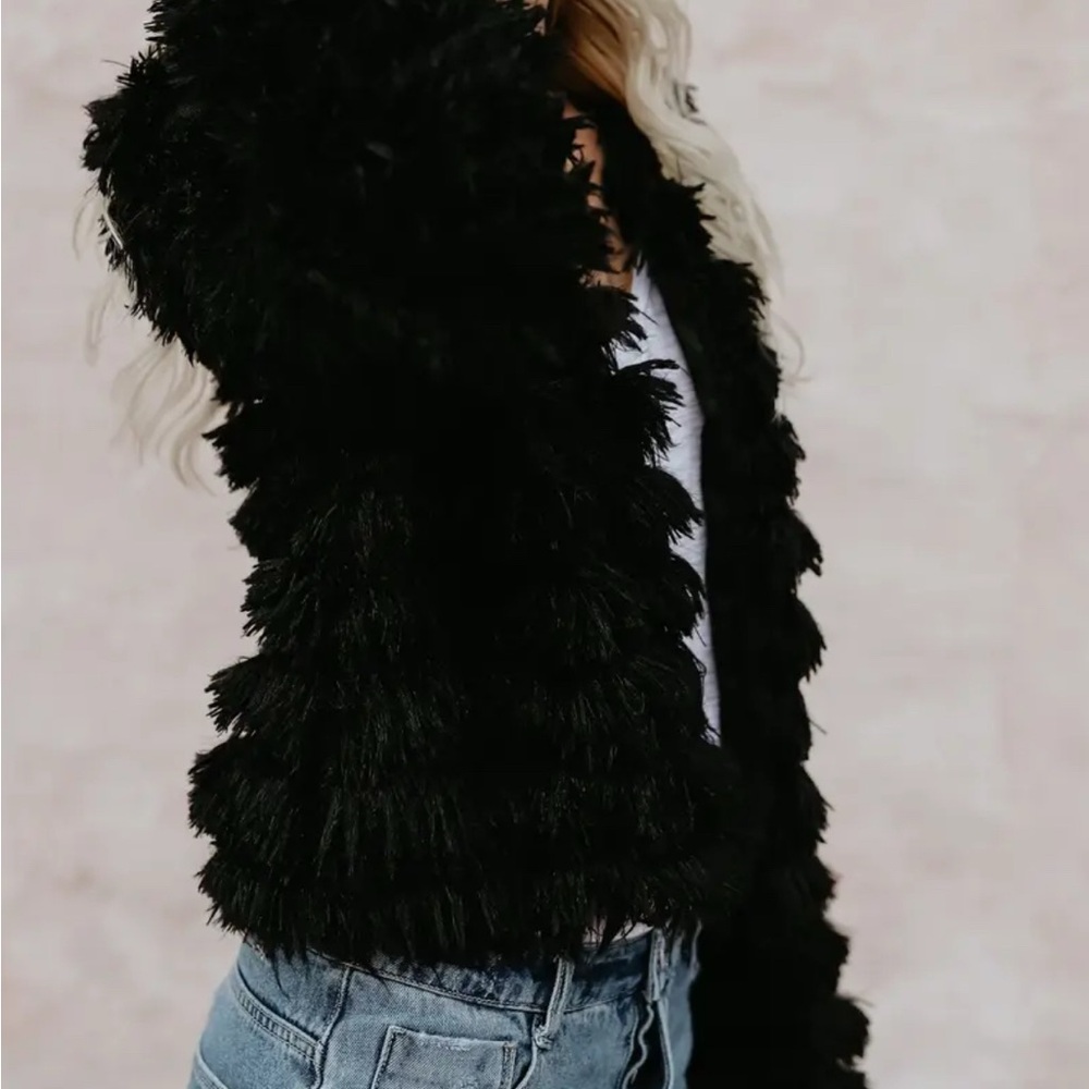 Stylish Black Faux Fur Jacket